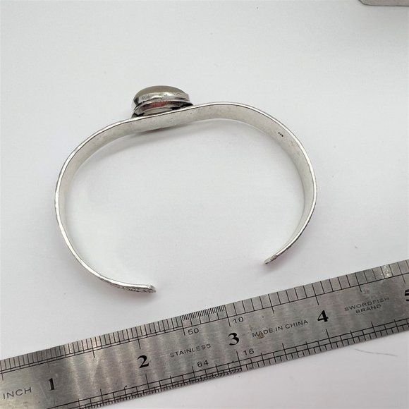 Golden Rutile Genuine Quartz Pear Tear Cut Cuff Sterling Silver Bracelet NWOT - Picture 8 of 10